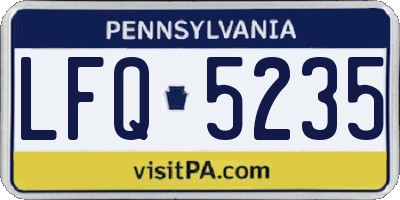 PA license plate LFQ5235