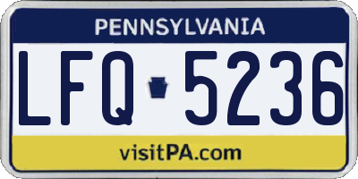 PA license plate LFQ5236