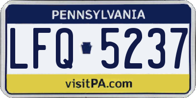 PA license plate LFQ5237