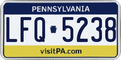 PA license plate LFQ5238