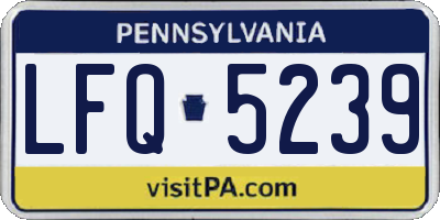 PA license plate LFQ5239