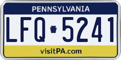 PA license plate LFQ5241