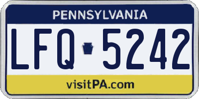 PA license plate LFQ5242