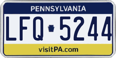 PA license plate LFQ5244