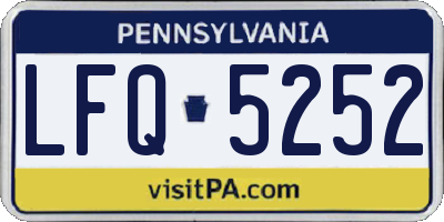 PA license plate LFQ5252