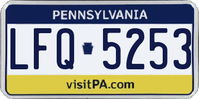 PA license plate LFQ5253
