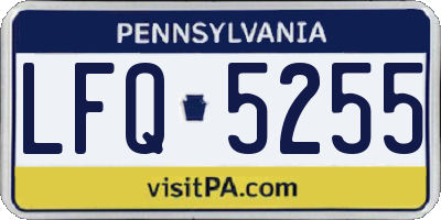 PA license plate LFQ5255