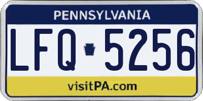 PA license plate LFQ5256