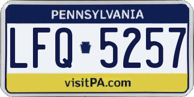 PA license plate LFQ5257