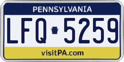 PA license plate LFQ5259