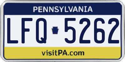 PA license plate LFQ5262