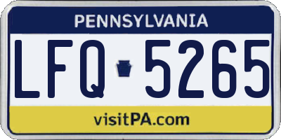 PA license plate LFQ5265