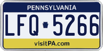PA license plate LFQ5266