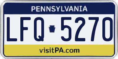 PA license plate LFQ5270