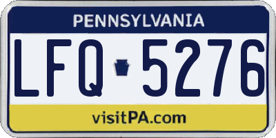 PA license plate LFQ5276