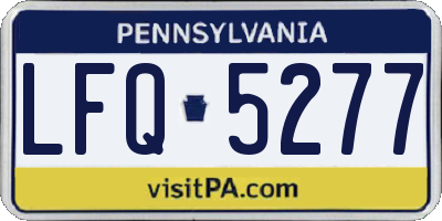 PA license plate LFQ5277