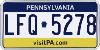 PA license plate LFQ5278
