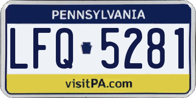 PA license plate LFQ5281