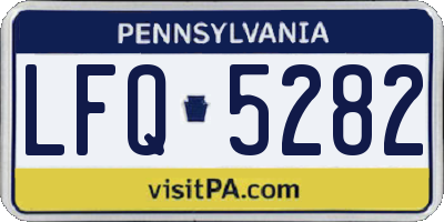 PA license plate LFQ5282