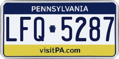 PA license plate LFQ5287
