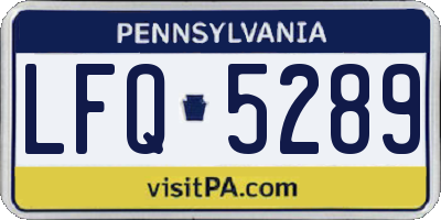 PA license plate LFQ5289