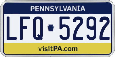 PA license plate LFQ5292