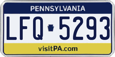 PA license plate LFQ5293