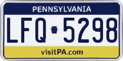 PA license plate LFQ5298