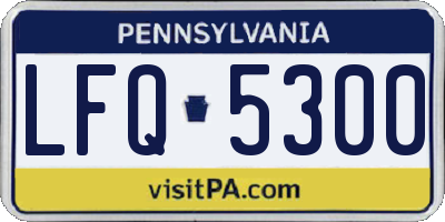 PA license plate LFQ5300