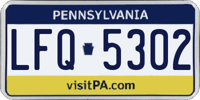 PA license plate LFQ5302