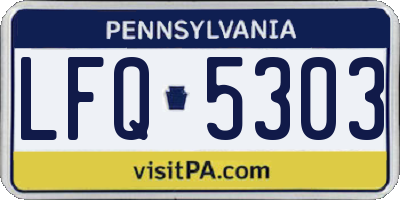 PA license plate LFQ5303