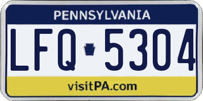 PA license plate LFQ5304