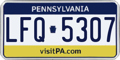 PA license plate LFQ5307
