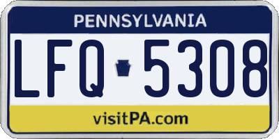 PA license plate LFQ5308