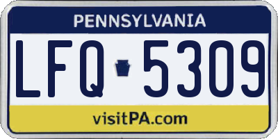 PA license plate LFQ5309
