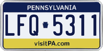 PA license plate LFQ5311