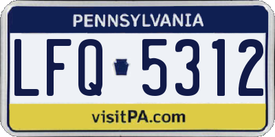 PA license plate LFQ5312