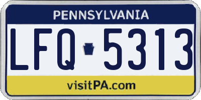 PA license plate LFQ5313