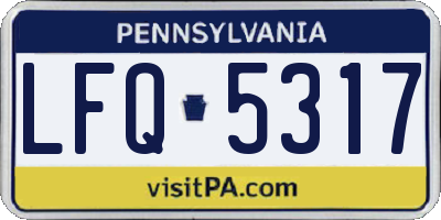 PA license plate LFQ5317
