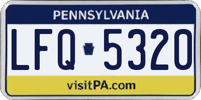 PA license plate LFQ5320