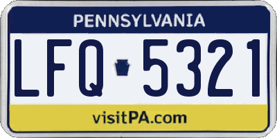 PA license plate LFQ5321