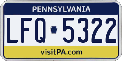 PA license plate LFQ5322