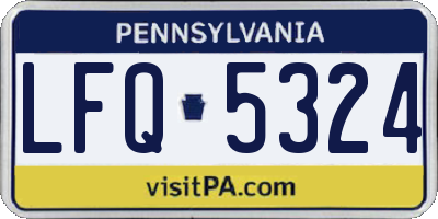 PA license plate LFQ5324