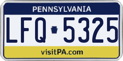 PA license plate LFQ5325