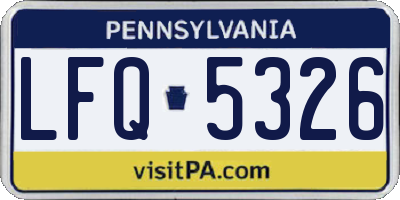 PA license plate LFQ5326