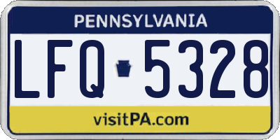 PA license plate LFQ5328