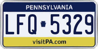 PA license plate LFQ5329
