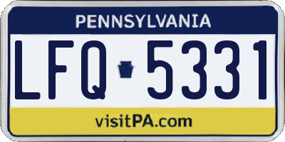 PA license plate LFQ5331
