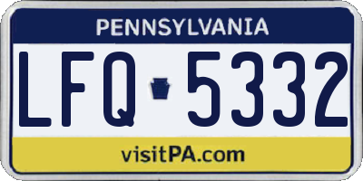 PA license plate LFQ5332