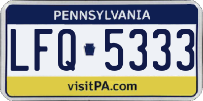 PA license plate LFQ5333